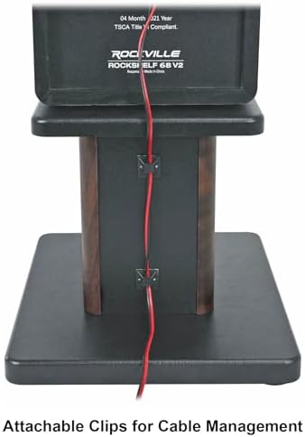 Rockville RHT8D Pair 8" Dark Wood Desktop Speaker/Studio Monitor Stands - Image 6
