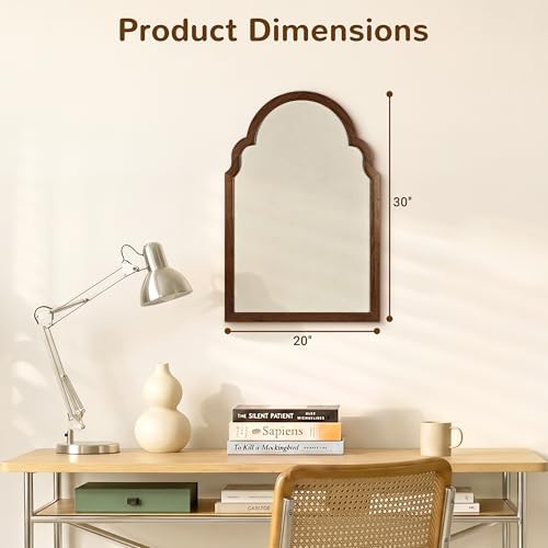 Arch Fabric Cork Board with Brown Frame, 20x30 in - Image 2