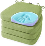 SUNROX Cooling Gel Memory Foam Chair Cushions, 2.6" Thick U-Shaped Dual-Layer Comfort Dining Chair Pads, Non Slip Seat Cushion with Ties for Indoor Kitchen Office 17"x16" Set of 4, Apple Green by SUNROX