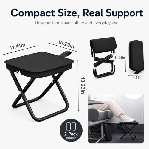 Portable Folding Long Flight Airplane Foot Rest, 2 Pcs - Image 2