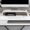 Anji Mountain Monitor Stand for Desk - Desktop Organizer & Laptop Riser, Ergonomic Monitor Riser, Space-Saving, Durable, Easy Assembly & Ideal for Home & Office, White Wash, Power Edition by AnjiMountain