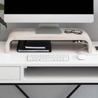 Anji Mountain Monitor Stand for Desk - Desktop Organizer & Laptop Riser, Ergonomic Monitor Riser, Space-Saving, Durable, Easy Assembly & Ideal for Home & Office, White Wash, Power Edition by AnjiMountain