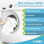 AIDEA Microfiber Cleaning Cloth White-600PK, Soft Microfiber Towels for Cars, Absorbent Cleaning Rags, Lint-Free Streak-Free Wash Cloths for House, Kitchen, Window,11.5"×11.5" - Image 3