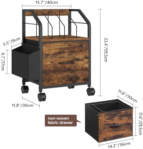 MAHANCRIS Small File Cabinet, Rolling Filing Cabinet for Under Desk - Image 3