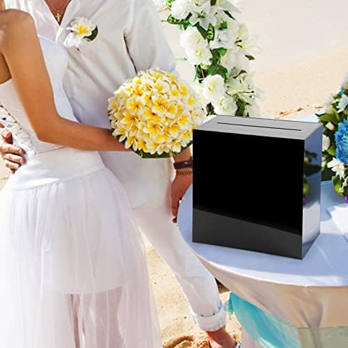 Hxezoc Black Acrylic Wedding Card Box Clear DIY Card Boxes Gift Card Box Money Box Holder for Wedding Reception Anniversary Birthday Party Baby Shower Graduation Decorations (10 x 10 x 5.5 inch) - Image 7