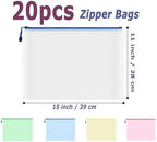 20pcs Mesh Zipper Pouch Bags, Multipurpose Waterproof Organization Storage Bag for Office School Home Travel (B4 Size 15''x11'', Multicolored) - Image 2