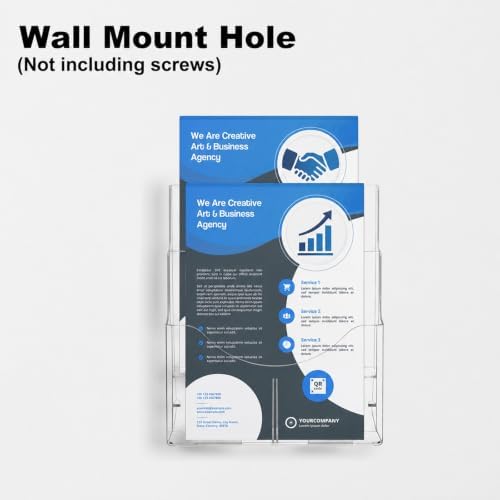 2 Pack Acrylic Brochure Holder 8.5 x 11, 2 Tier Brochure Display Stand with Removable Divider for 4 x 9 inches Trifold Pamphlets, acrylic flyer holder 8.5 x 11 Stands for Flyer, Pamphlet, Magazine - Image 2