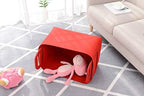 Minoisome Storage Basket Felt Storage Bin Collapsible& Convenient Box Organizer with Carry Handles for Office Bedroom Closet Babies Nursery Toys Laundry (Red, 15.7inch（L）×11inch（W）×10inch（H）) - Image 4