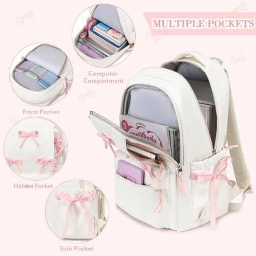 5PCS Bow Backpack for Girls with Bento Box & Water Bottle - Image 3