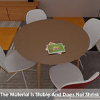 Round Table Pad, 1.8mm Thick, Dia.48 Inch, Leather Table Cover, Dining Table Protector, Mud Color + Champagne Gold - Image 6