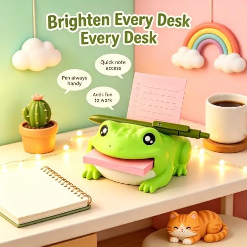 Note Toad Frog Shaped Sticky Note Holder, Desk Organizer (2PCS) - Image 5