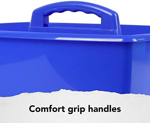 Storex 2-Compartment Large Craft Caddy – Multipurpose Classroom Organizer with Handle, Assorted Colors, 6-Pack (00948A06C) - Image 5