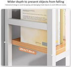 Desk Hutch Desktop Bookshelf, 2 Tier Computer Desktop Bookshelf with Pegboard,Wood Hutch Bookcase Organizer,Multipurpose Countertop Storage Shelf,Display Shelf Rack for Home Office Dorm - Image 4