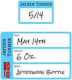 Name Bubbles - Reusable Baby Bottle Labels for Daycare (20 Labels) - Kids Washable Name Tags for Bottles, Sippy Cups, & Snack Containers, Waterproof, Baby Name Stickers, Write-On (Fire Truck) by NameBubbles