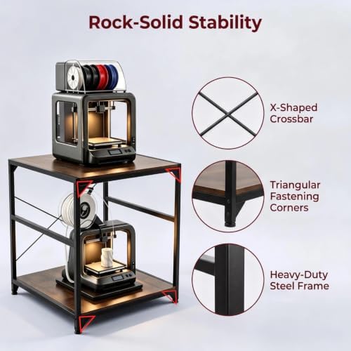3D Printer Stand with Double-Layer Desk, Heavy Duty 3D Printing Table - Image 4