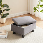 Small Foot Stool Under Desk Foot Stools Ottoman Footstool Foot Stools Small Footstools Foot Stool for Living Room Foot Rest 15" W x 12" D x 9.5" H Linen Dark Grey - Image 4