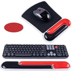 Ospelelf Mouse Pad with Wrist Rest and Ergonomic Gel Keyboard Hand Wrist, Support for Typing Gaming, Relieve Wrist Pain, Cool & Easy to Clean, for Office, Programmer, Home Computer Use, Black Red by OspelelfOfficeSupplies