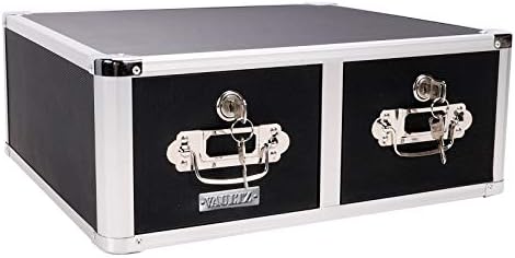 Vaultz Locking 4 x 6 Index Card Cabinet, Double Drawer, Black (VZ01395) - Image 6