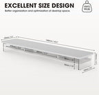 Fenge 42.5" Dual Monitor Stand with Clear Acrylic Legs, White - Image 4
