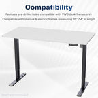 VIVO White 55 x 28 in Solid Table Top, DESK-TOP55-28W - Image 4