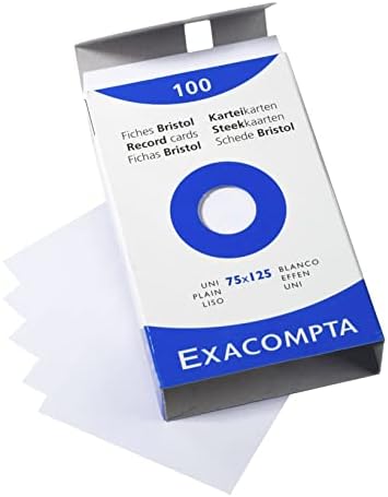 Exacompta - Ref 13301E - Box of 10 boxes of 100 plain unperforated index cards - format 75 x 125 mm - suitable for inkjet, laser and photocopiers - white - Image 3