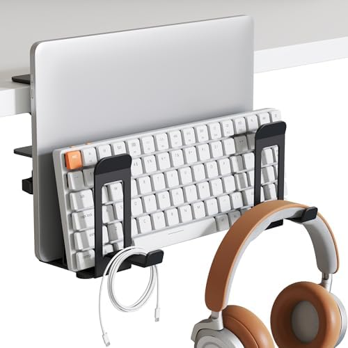 PEGZONE Laptop Stand Vertical, 2-Slot Under Desk Laptop Holder, Black by Pegzone