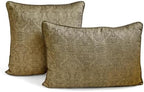 Antique Gold Decorative Lumbar Pillow Cover 12" x 18" | Pack of 2 Contemporary Jacquard Oblong Cushion Cover Damask | Antique Gold Textured Fabric Pillowcases for Bed, Couch & Sofa - Golden Aura - Image 6