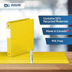 Premium Economy 3-Ring Binder, Spine Label, 1.5" Round Rings, Yellow, 6 Pk - Image 6