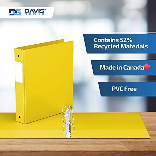 Premium Economy 3-Ring Binder, Spine Label, 1.5" Round Rings, Yellow, 6 Pk - Image 6