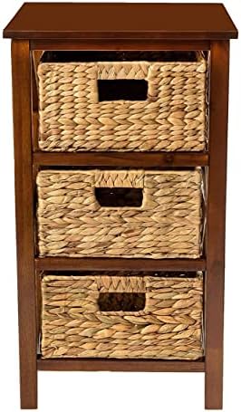 eHemco 3 Tier X-Side End Storage Cabinet, Walnut - Image 5