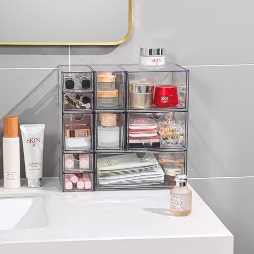 WUHUME10-Piece Set Of Acrylic Stackable Desktop Storage Boxes In 4 Sizes - Image 5