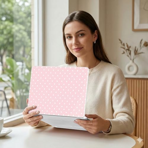 MEEgoodo 4-in-1 Printed Case for MacBook Neo 13 inch 2026 Release Model A3404, Laptop Hard Shell Cases with Keyboard Skin & Screen Protector & Webcam Covers, Pink & Polka Dots - Image 5
