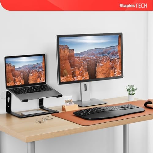 Staples TECH Aluminum Laptop Stand, Black, 11.2x10.2 Inch - Image 2