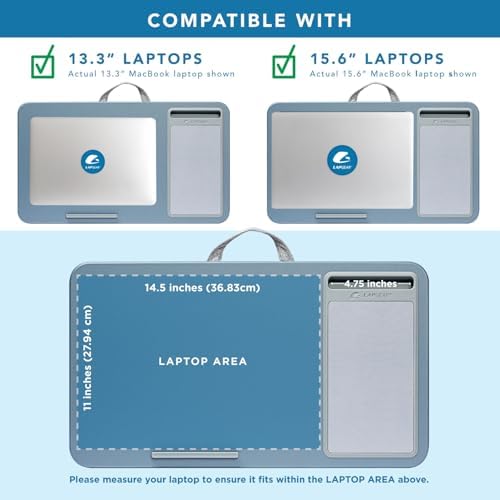 LAPGEAR Home Office Lap Desk – Slate Blue, Fits 15.6” Laptops - Image 3