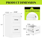 2-Drawer Metal File Cabinet with Lock, Narrow Vertical, White - Image 2