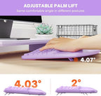 MEETION Ergonomic Keyboard Mouse Combo, Split Design Vertical Mouse, Purple - Image 4