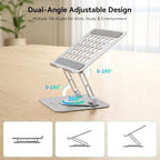 Yottamaster Adjustable Laptop Stand, 360° Rotating Aluminum Silver - Image 4