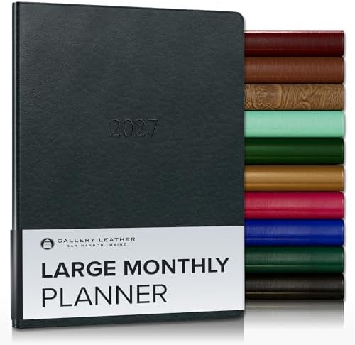 Gallery Leather Large Monthly Planner 2026-2027 Tremont Atlantic by GalleryLeather