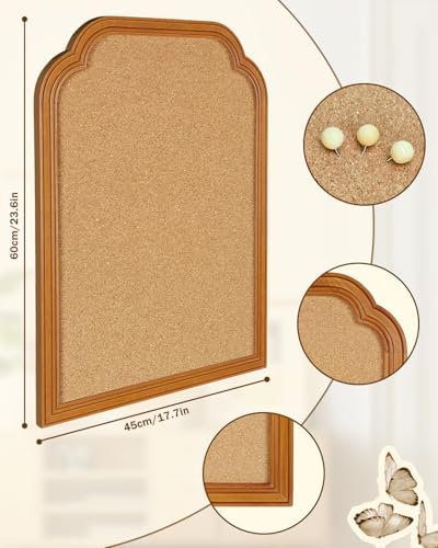 Cork Bulletin Board, 17.7"*23.6" Pin Board for Walls, Decorative Hanging Message Board for Home Office School - Memos, Notes, Photos, Vision Board(BN-4560) - Image 2