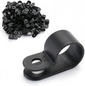 BAOMAIN 1/2-Inch R-Type Cable Clamps, 500-Pack Black Nylon Wire Management Clips, UC-3 Screw-On Cord Fasteners for Home, Office, and Industrial Use by Baomain