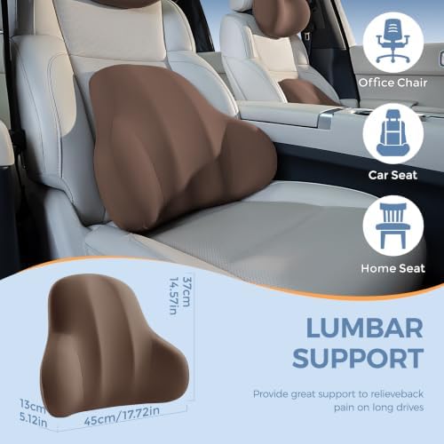 BABUR Car Lumbar Support Pillow Memory Foam Back Cushion for Driver Seat - Image 2