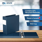 Premium Economy 3-Ring Binder, Spine Label, 3" Round Rings, Navy Blue, 6 Pk - Image 6