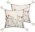 ISAENNE Designer Linen Throw Pillow Cover,Set of 2,18"x18"-Serenity D by Isaennehomedecoration