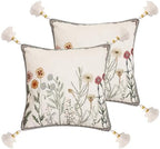 ISAENNE Designer Linen Throw Pillow Cover,Set of 2,18"x18"-Serenity D by Isaennehomedecoration