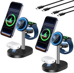 Mag-Safe Charger 3 in 1 Charging Station for iPhone AppleWatch AirPod 2Pack by Hevanto