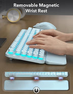 Wireless Keyboard and Mouse Backlit - Typewriter, Magnetic Wrist Rest - Image 5
