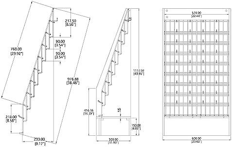 FixtureDisplays® Literature Rack Brochure Holder Leaflet Coupon Stand Greeting Card Rack 9 Tier 45 Facing Travel Information Kiosk Easy Assembly Video in Description 1453 Black-NF - Image 5
