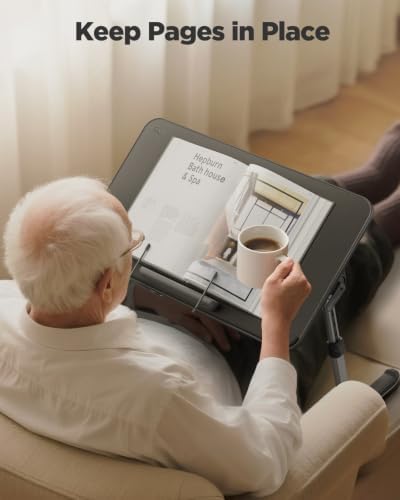 SAIJI Book Stand for Reading Hands Free with Page Paper Clips in Bed Laptop Desk Table - Image 2