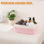 OIAHOMY 4 PACK 7L Storage Baskets for Organizing Storage Bins Pink - Image 3
