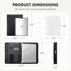 Padfolio Portfolio Binder, 3-Ring Binder with Zipper, Business Folder - Image 4